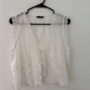 Zara White Lace Blouse